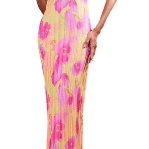 Prettylittlething Pink and Yellow maxi